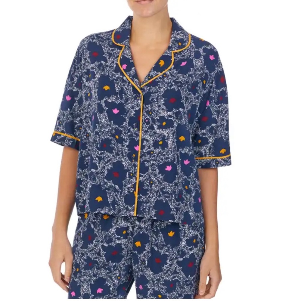 REFINERY29 Elsa Woven Pajama Pants and Top In Blue Dots - Picture 2 of 12